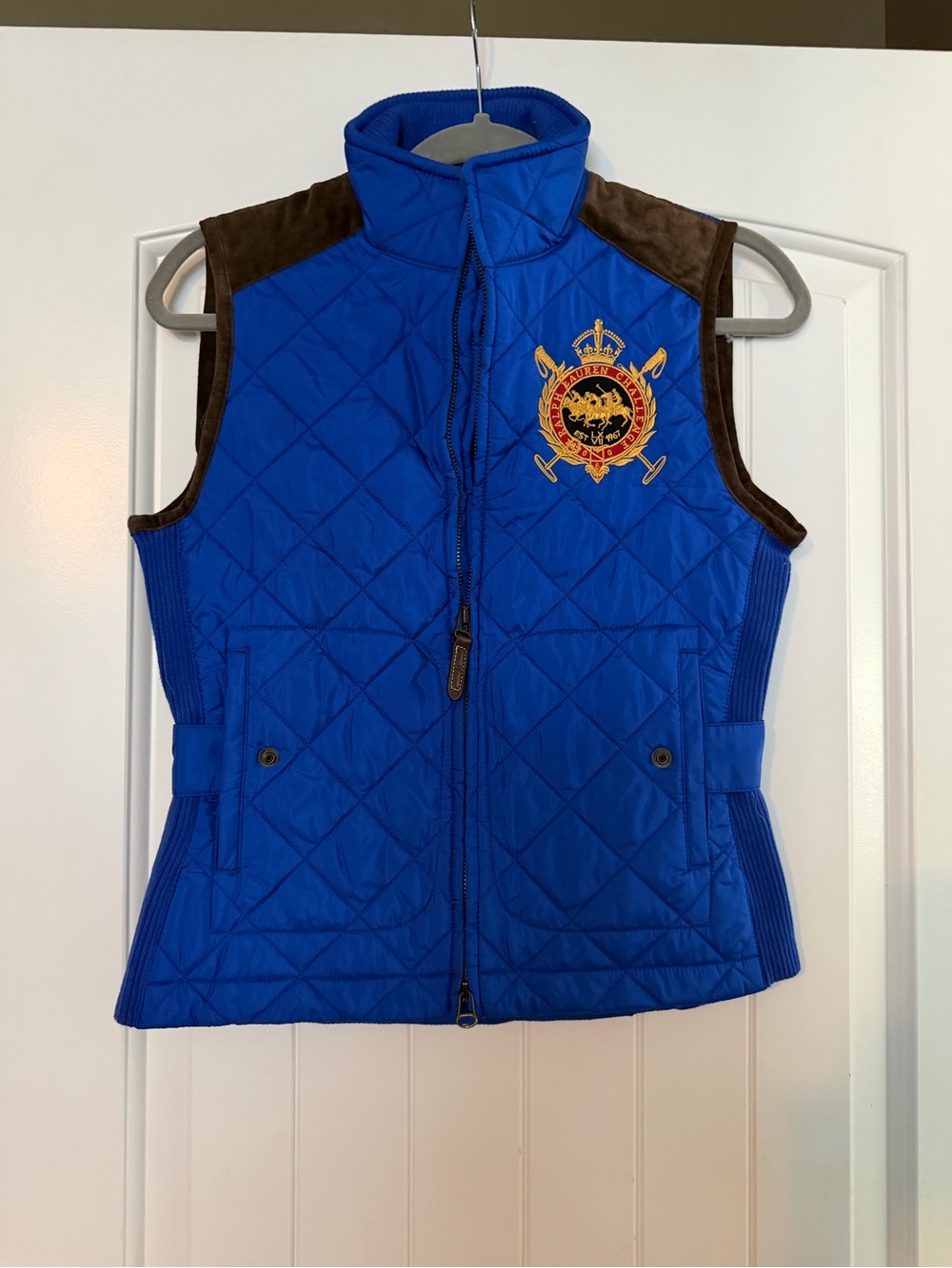 Ralph Lauren Royal Blue Quilted Vest with Crest